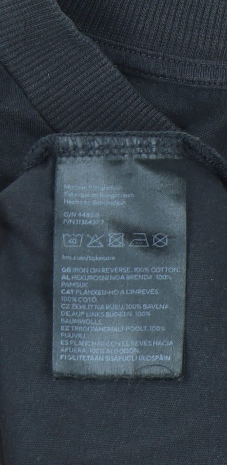 H&M Divided Womens Black Graphic Racing Car Print Cotton T-Shirt Size 12