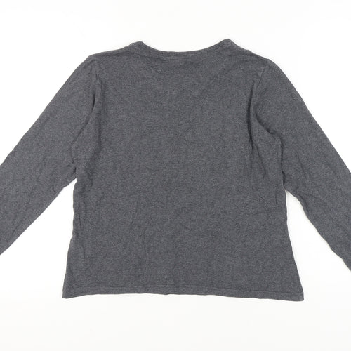Pour Moi Womens Grey Size 10 Long Sleeve Funny Quote T-Shirt