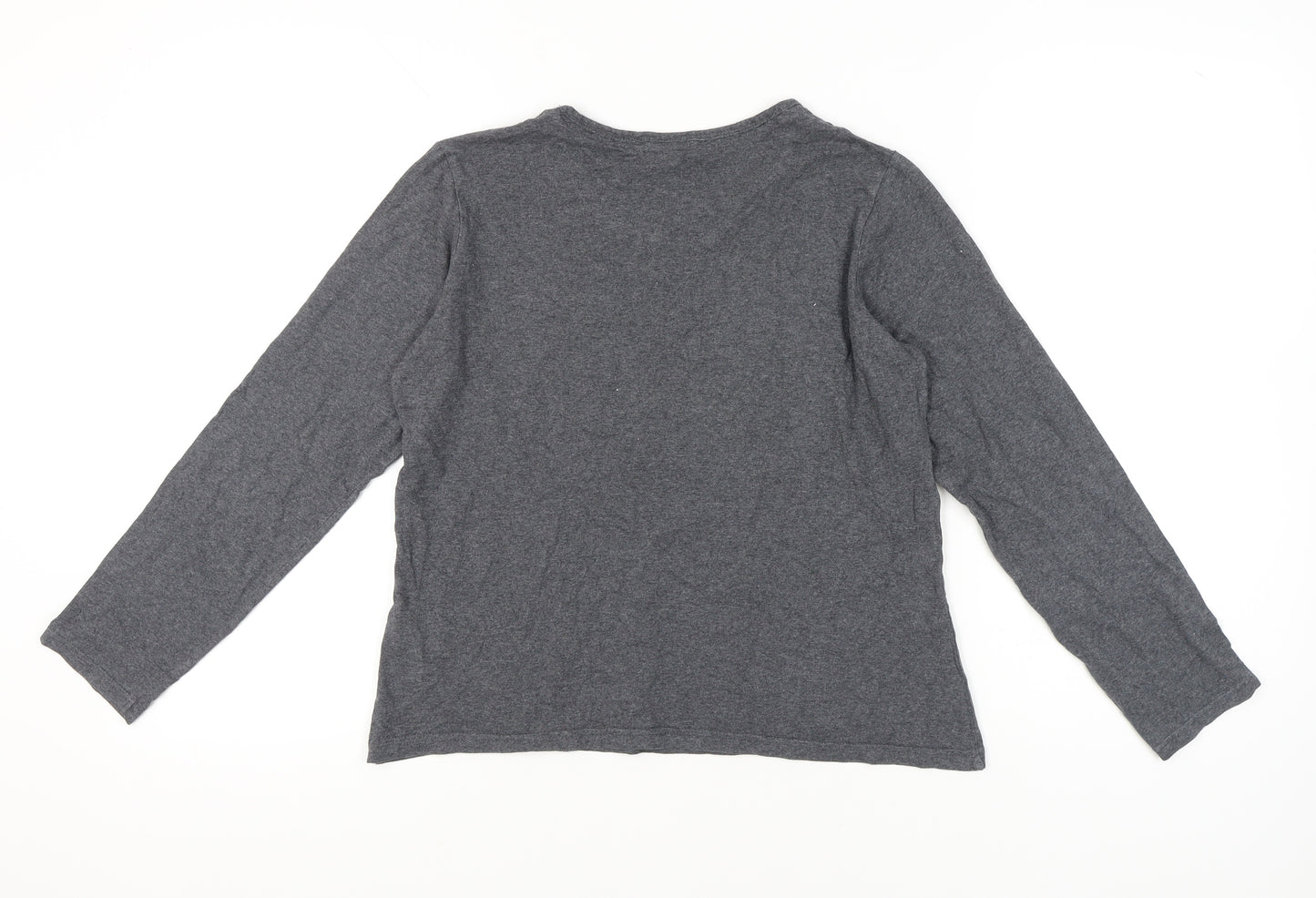 Pour Moi Womens Grey Size 10 Long Sleeve Funny Quote T-Shirt