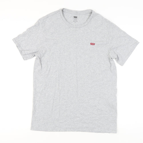 Levi's Men's Grey Cotton Crew Neck Short Sleeve T-Shirt Size M