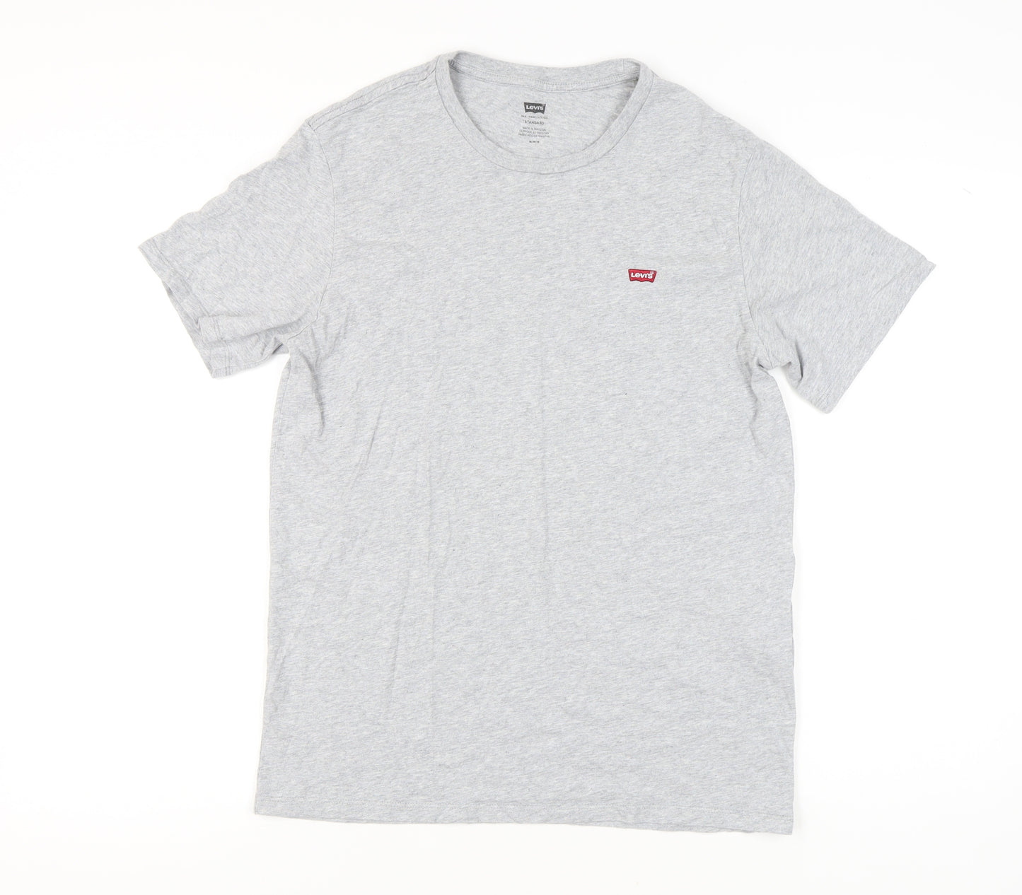 Levi's Men's Grey Cotton Crew Neck Short Sleeve T-Shirt Size M