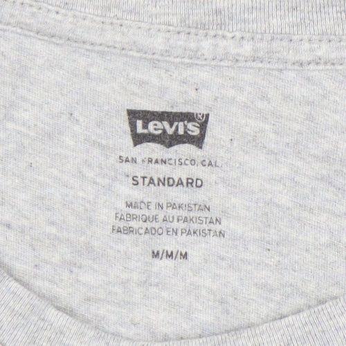 Levi's Men's Grey Cotton Crew Neck Short Sleeve T-Shirt Size M