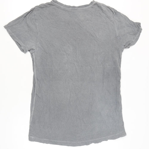 Diesel Men’s Grey L Graphic Print Cotton T-Shirt Crew Neck