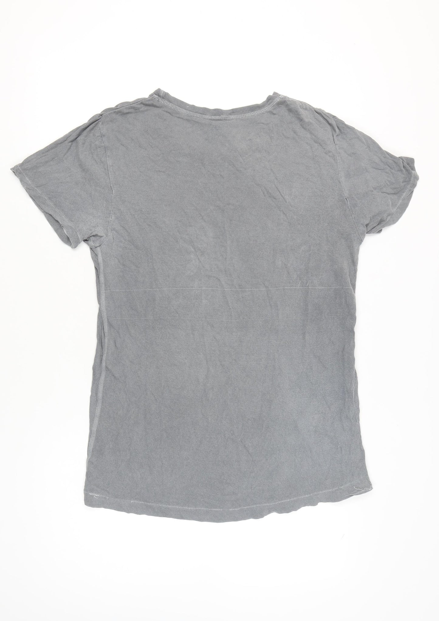 Diesel Men’s Grey L Graphic Print Cotton T-Shirt Crew Neck