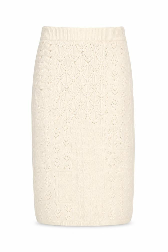 Marks and Spencer Women's Ivory Knit Pencil Skirt Size S Acrylic Blend