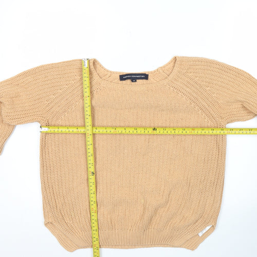 French Connection Womens Beige Cotton Chunky Knit Jumper XS