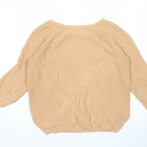 French Connection Womens Beige Cotton Chunky Knit Jumper XS