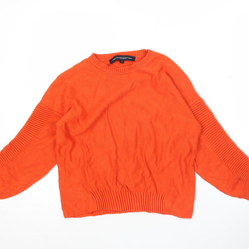 French Connection Women’s Orange Cotton Crew Neck Jumper Size S
