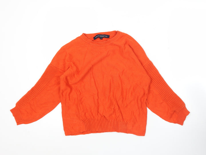 French Connection Women’s Orange Cotton Crew Neck Jumper Size S