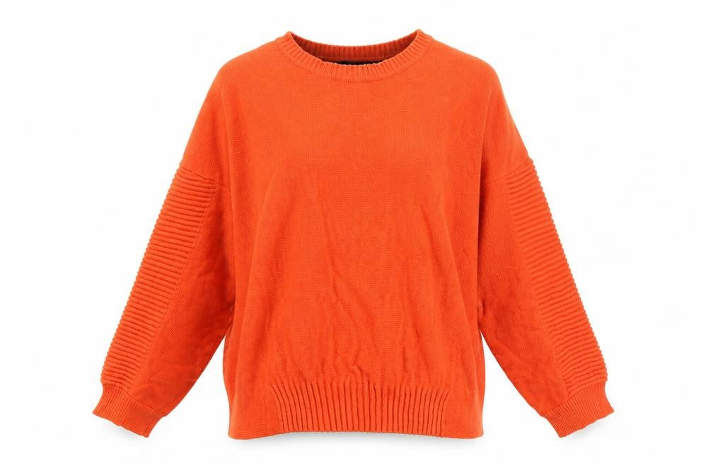 French Connection Women’s Orange Cotton Crew Neck Jumper Size S