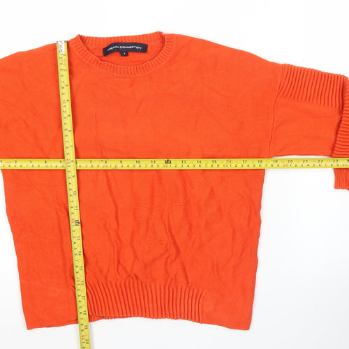 French Connection Women’s Orange Cotton Crew Neck Jumper Size S