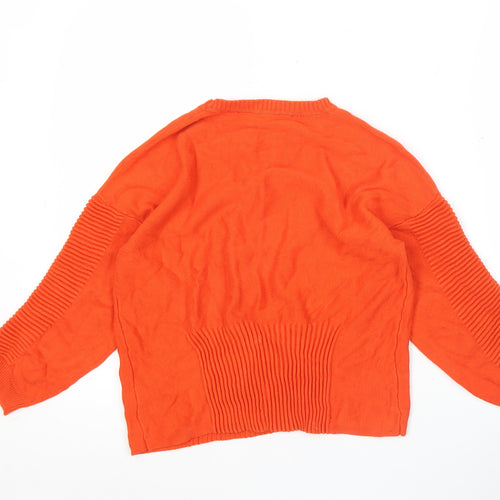 French Connection Women’s Orange Cotton Crew Neck Jumper Size S