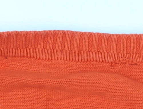 French Connection Women’s Orange Cotton Crew Neck Jumper Size S