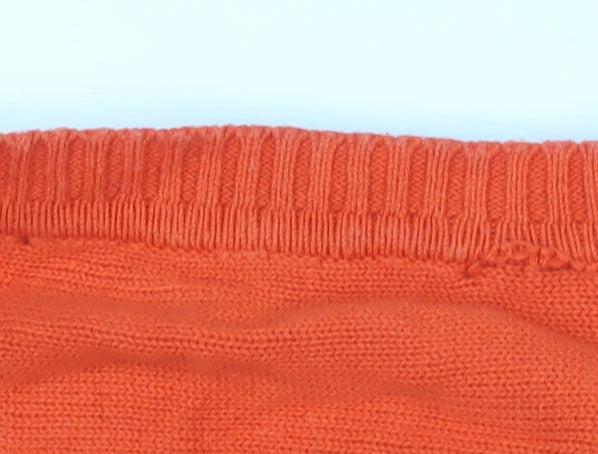 French Connection Women’s Orange Cotton Crew Neck Jumper Size S