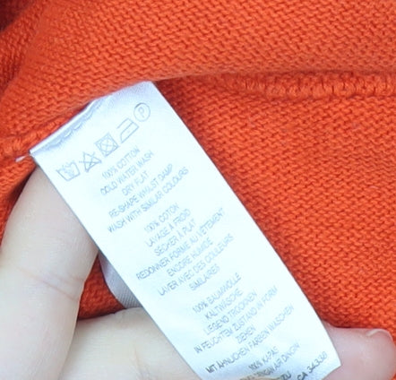 French Connection Women’s Orange Cotton Crew Neck Jumper Size S