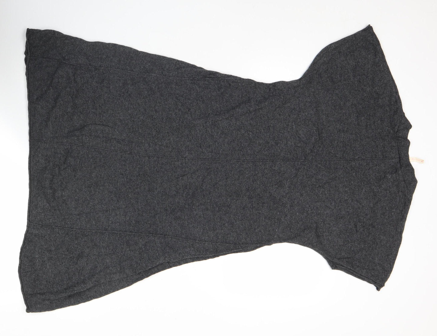 Woolworths Women’s Grey Knit Shift Dress Size 12 V-Neck Casual