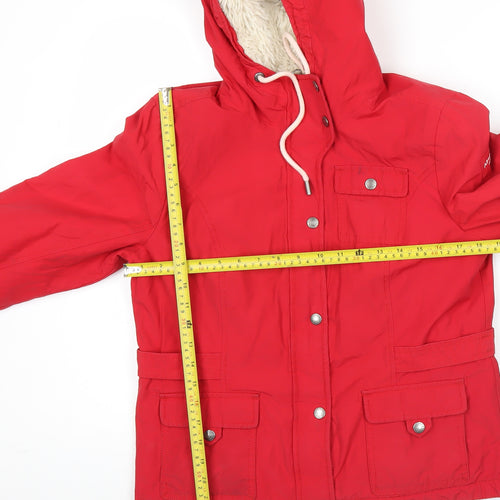 Abercrombie & Fitch Womens Red Hooded Parka Jacket L