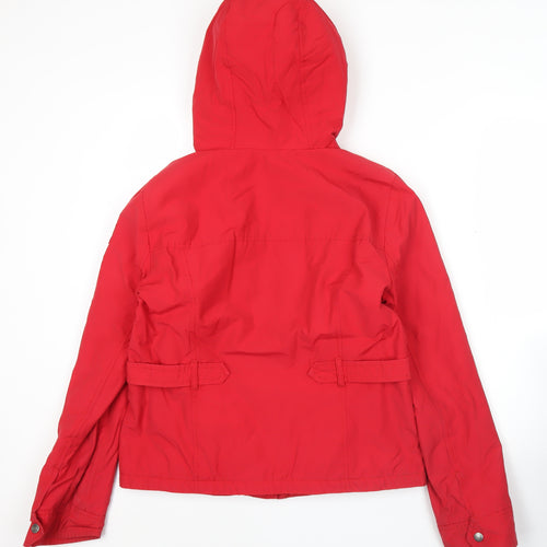 Abercrombie & Fitch Womens Red Hooded Parka Jacket L