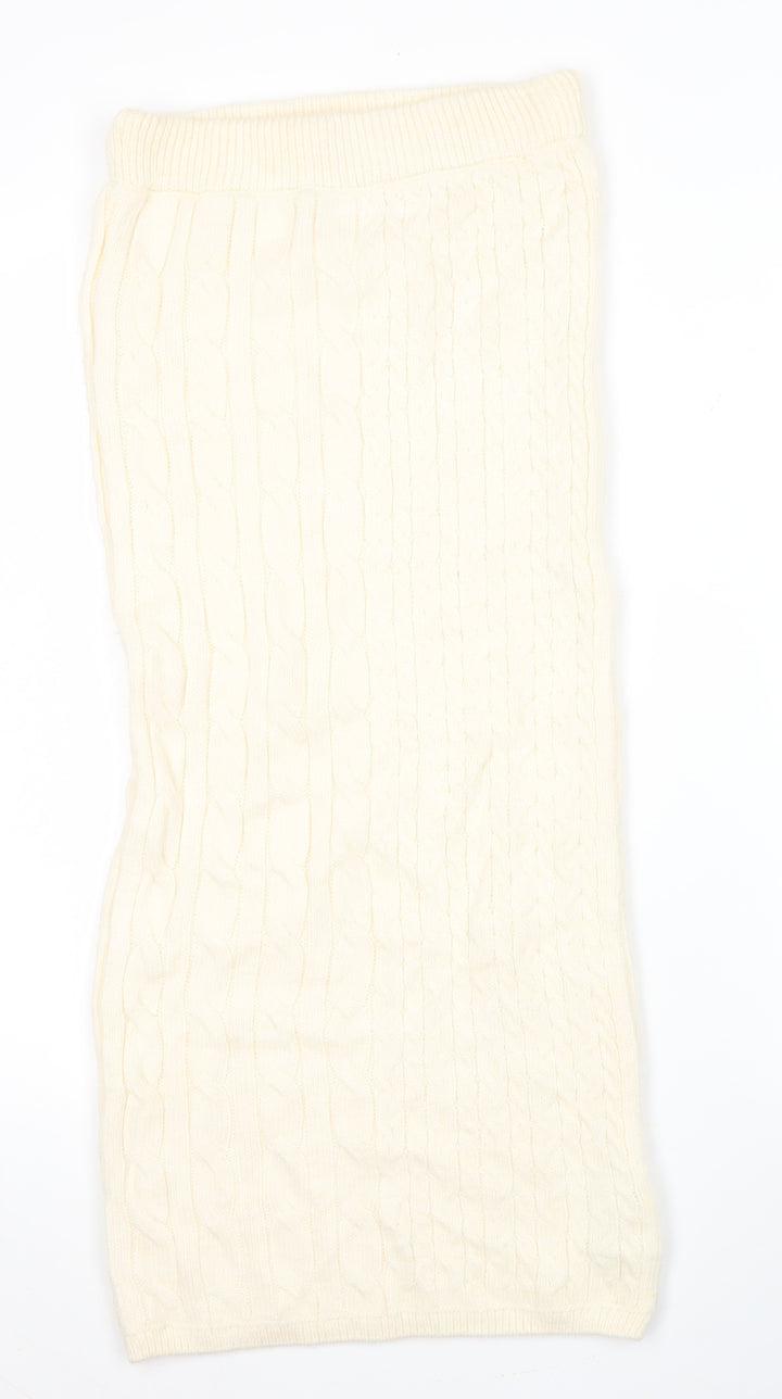 Marks and Spencer Women’s Ivory Knit Midi Pencil Skirt Size S