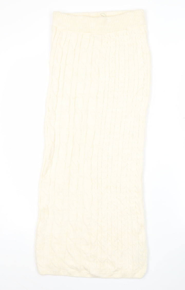 Marks and Spencer Women’s Ivory Knit Midi Pencil Skirt Size S