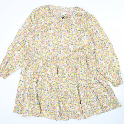 ONLY Women’s Multicoloured Floral Smock Dress L Lightweight Cotton