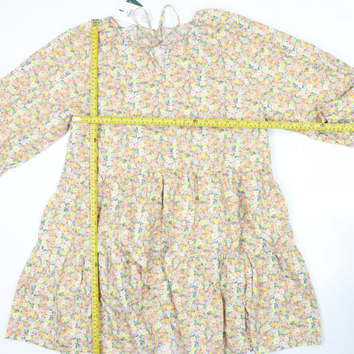 ONLY Women’s Multicoloured Floral Smock Dress L Lightweight Cotton