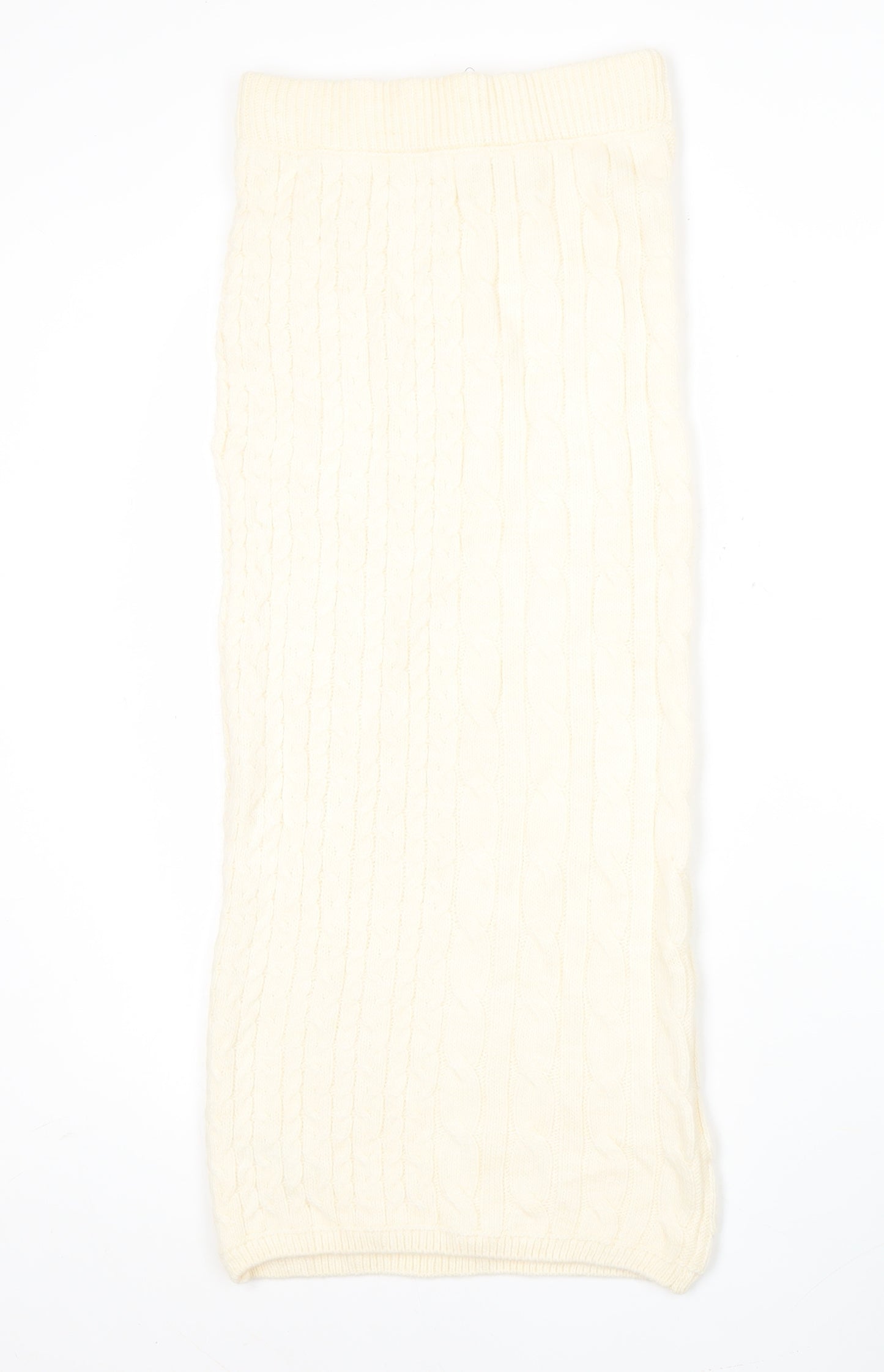 Marks and Spencer Women’s Ivory Cable Knit Midi Pencil Skirt XS