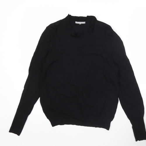 Oliver Bonas Womens Black Size 12 Pullover Jumper Mock Neck Knit