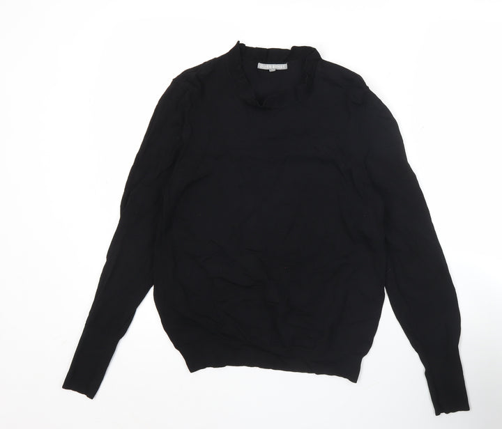 Oliver Bonas Womens Black Size 12 Pullover Jumper Mock Neck Knit