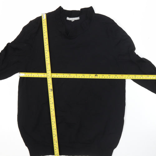 Oliver Bonas Womens Black Size 12 Pullover Jumper Mock Neck Knit