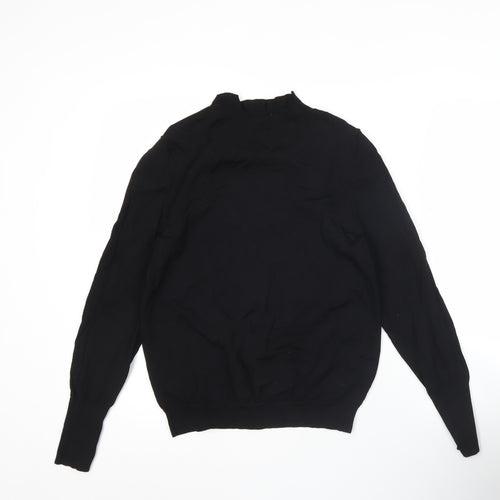 Oliver Bonas Womens Black Size 12 Pullover Jumper Mock Neck Knit