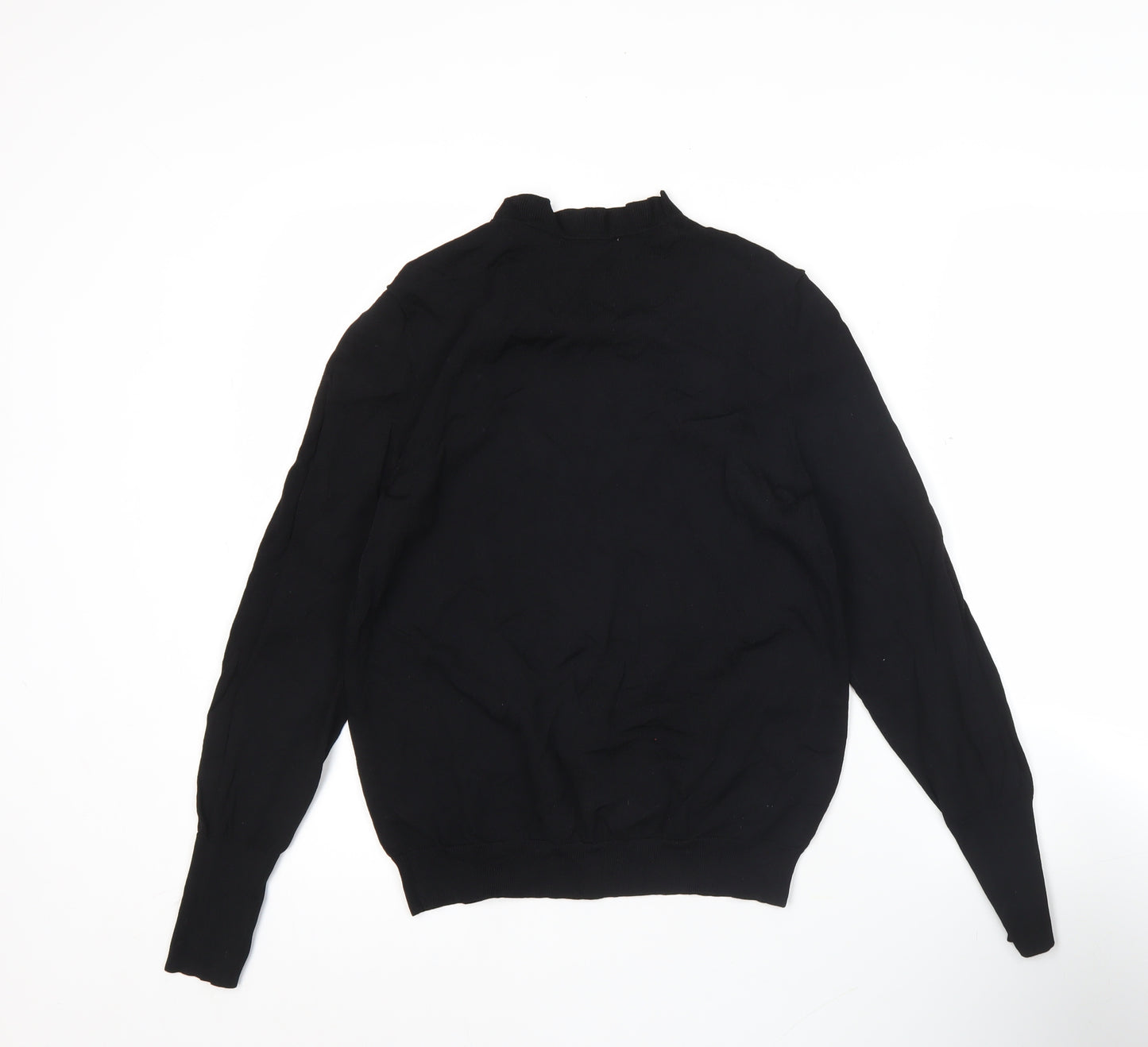 Oliver Bonas Womens Black Size 12 Pullover Jumper Mock Neck Knit