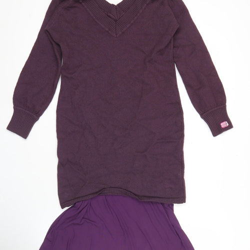 Guess by Marciano Women’s Purple Merino Wool Tunic Jumper Size 8