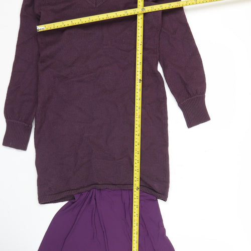Guess by Marciano Women’s Purple Merino Wool Tunic Jumper Size 8