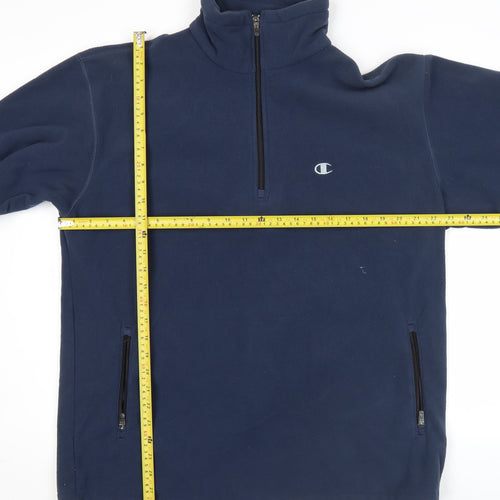 Champion Mens Blue Fleece Sweatshirt L High Neck Pullover
