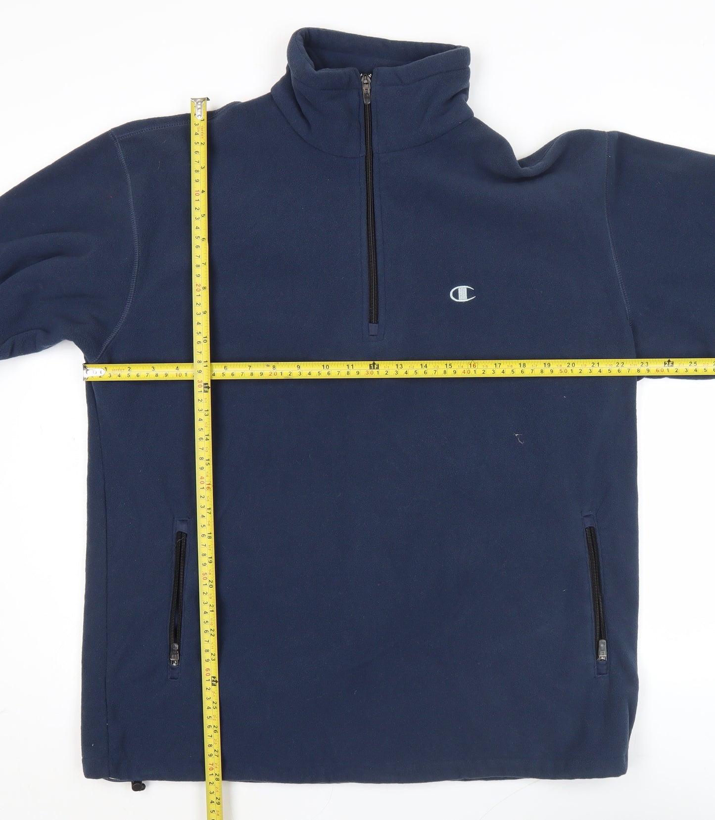 Champion Mens Blue Fleece Sweatshirt L High Neck Pullover