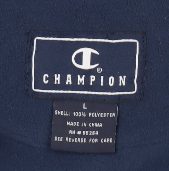 Champion Mens Blue Fleece Sweatshirt L High Neck Pullover