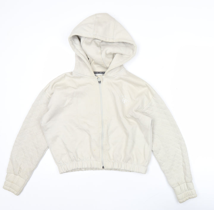 Holyfield Girls Beige Full Zip Quilted Hoodie Size 12-14 Yrs