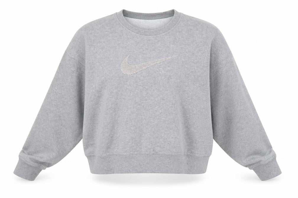 Front view of Nike Women Grey M Pullover Sweatshirt Logo Sportswear