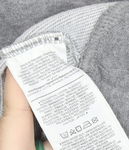 Nike Women Grey M Pullover Sweatshirt Logo Sportswear