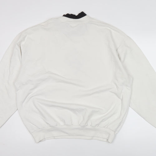 Decorated Originals Women’s White XL Sweatshirt Embroidered Bird Winter Pullover