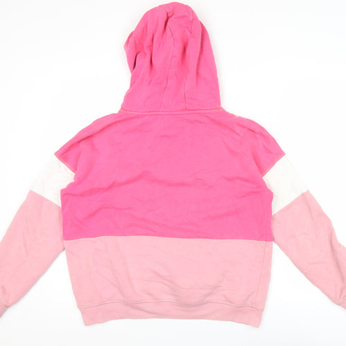 Marks and Spencer Girls Pink Pullover Hoodie 13-14 Years Colourblock Logo