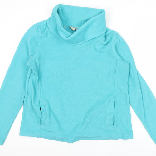 Cotton Traders Women’s Blue Size 12 Cowl Neck Pullover Fleece Sweatshirt