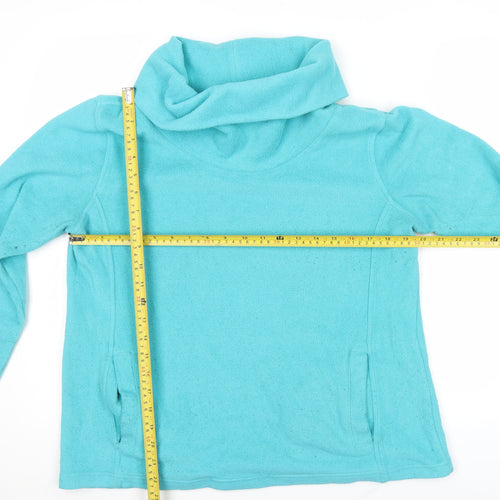 Cotton Traders Women’s Blue Size 12 Cowl Neck Pullover Fleece Sweatshirt
