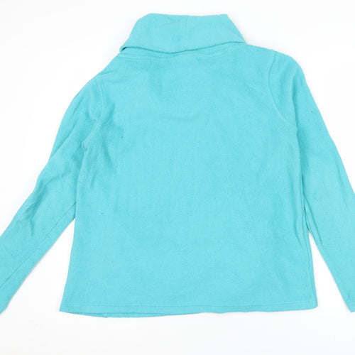 Cotton Traders Women’s Blue Size 12 Cowl Neck Pullover Fleece Sweatshirt