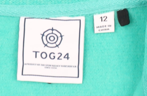 TOG24 Women’s Green 1/2 Zip Pullover Sweatshirt Size 12 Polyester