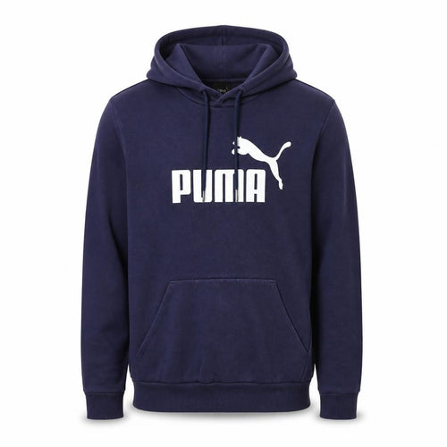 Puma Mens Blue Hoodie Small Pullover Sweatshirt Logo Sportswear