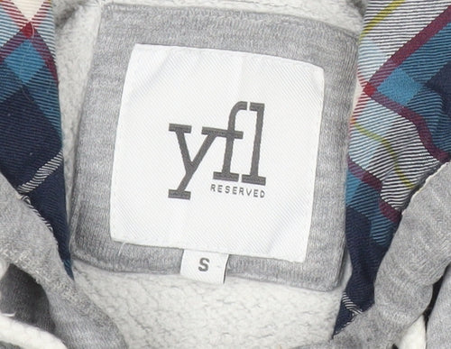 YFL Reserved Men’s Grey Small Full Zip Hoodie Sweatshirt