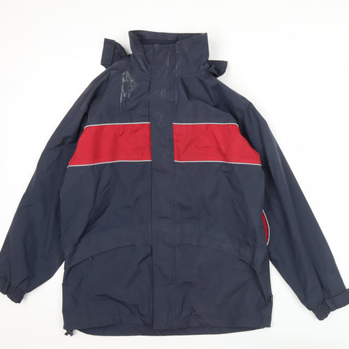Peter Storm Boys Blue Red Waterproof Rain Coat Jacket 13 Years Hooded