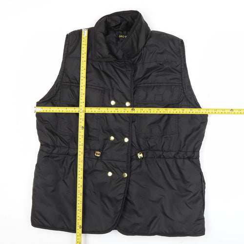Oro Miss Womens Black Sleeveless Waistcoat Bodywarmer S